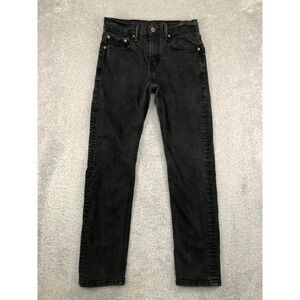 Levis 502 Jeans Men 28x28 (Tag 28x30) Black Taper Denim